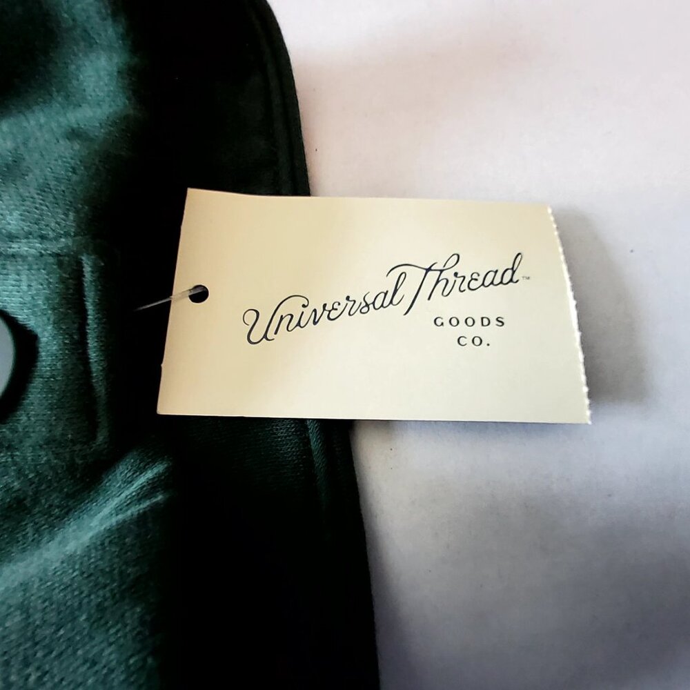 Universal Thread Dark Green Button-Up Mock Neck S… - image 2